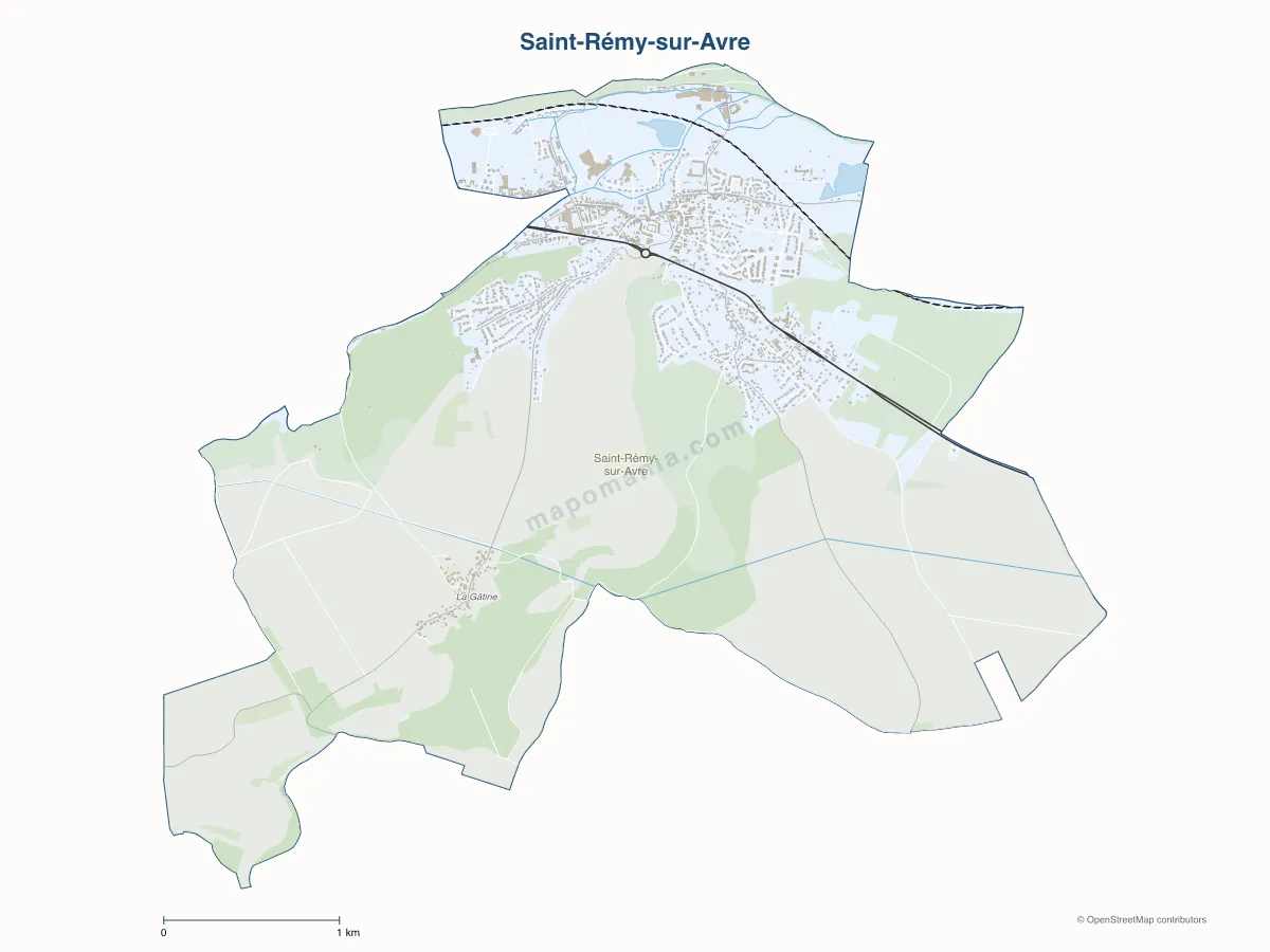 Carte de Saint-Rémy-sur-Avre à personnaliser