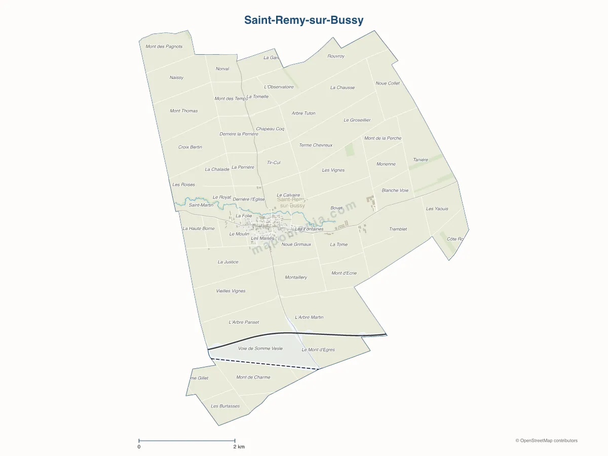 Carte de Saint-Remy-sur-Bussy à personnaliser