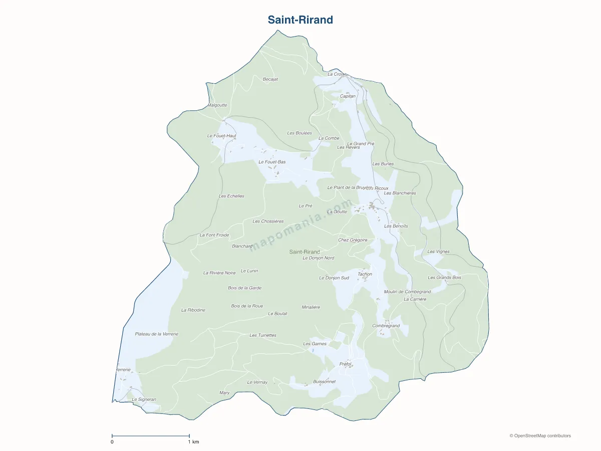 Carte de Saint-Rirand à personnaliser