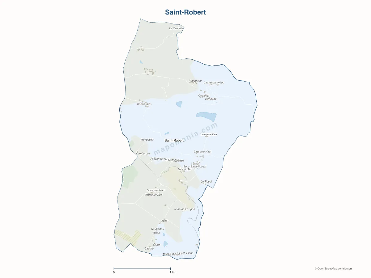 Carte de Saint-Robert à personnaliser