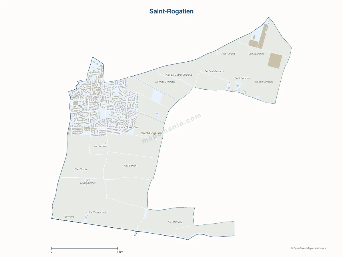 Carte de Saint-Rogatien à personnaliser