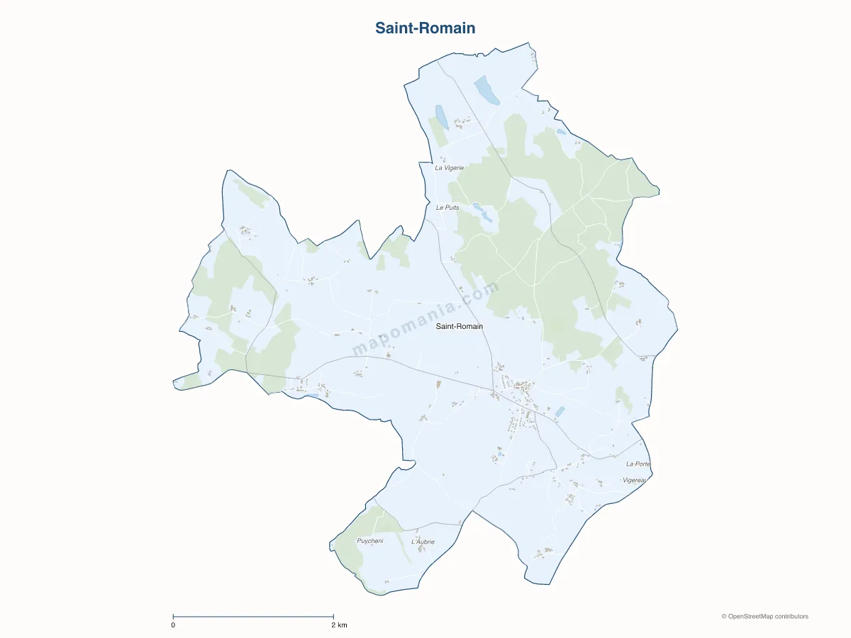 Carte de Saint-Romain à personnaliser