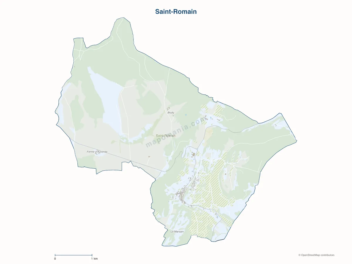 Carte de Saint-Romain à personnaliser