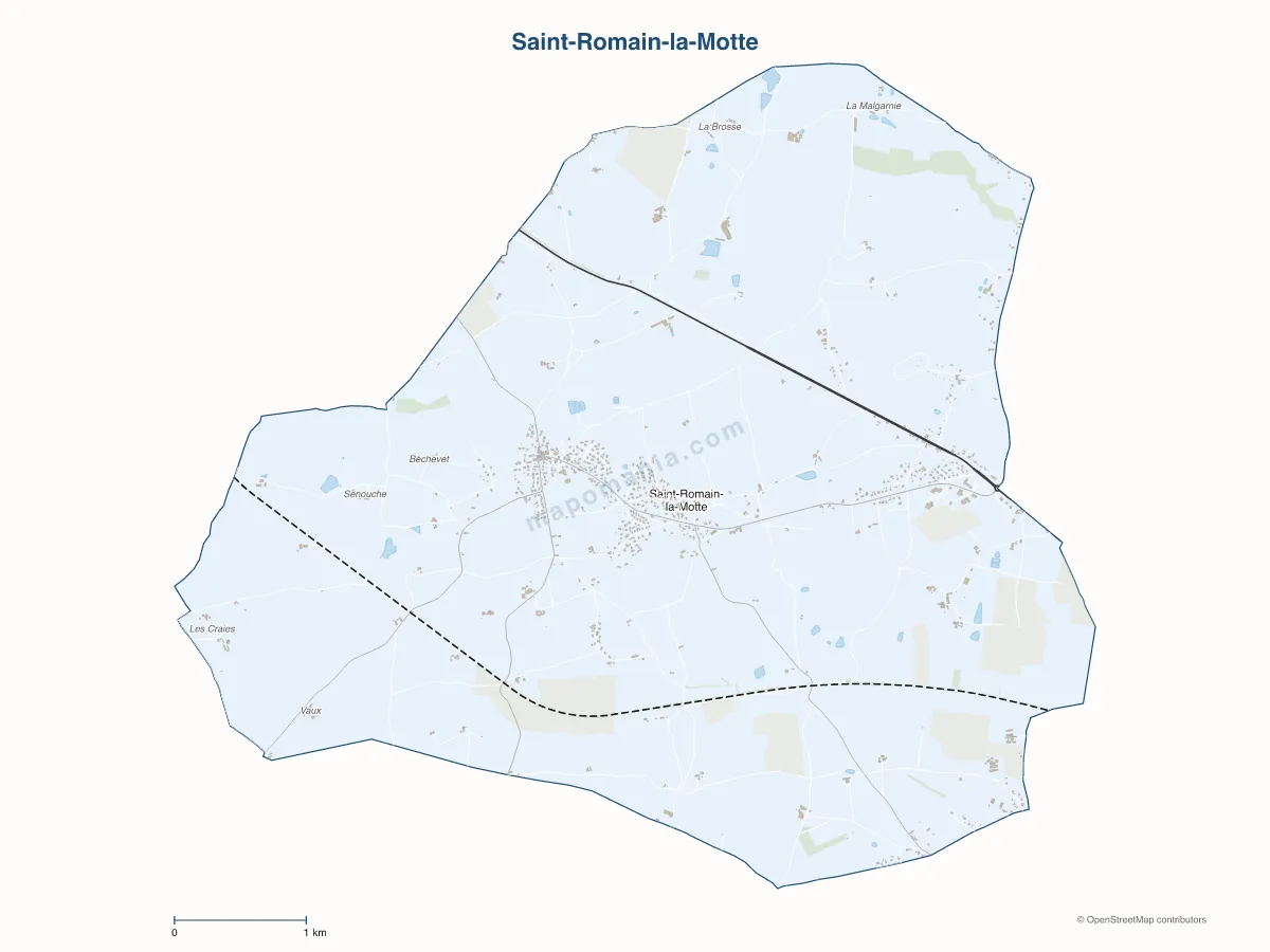Carte de Saint-Romain-la-Motte à personnaliser