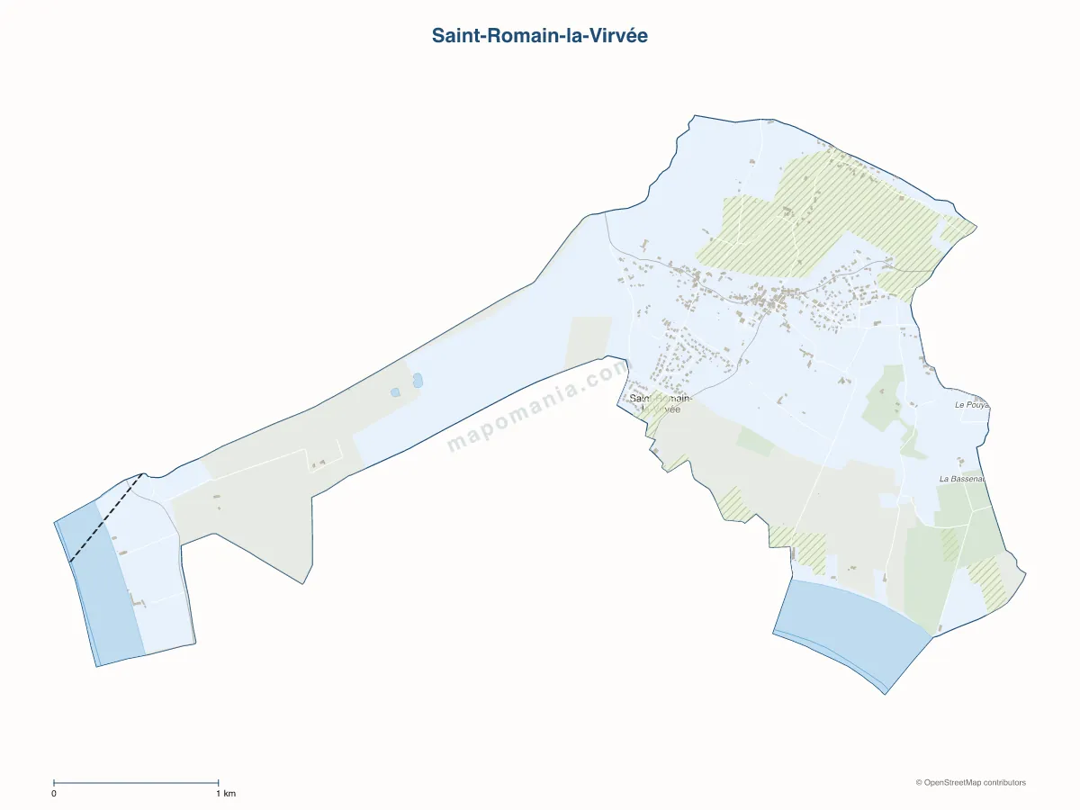 Carte de Saint-Romain-la-Virvée à personnaliser