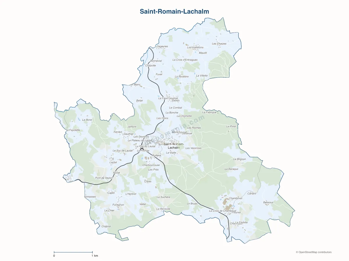 Carte de Saint-Romain-Lachalm à personnaliser