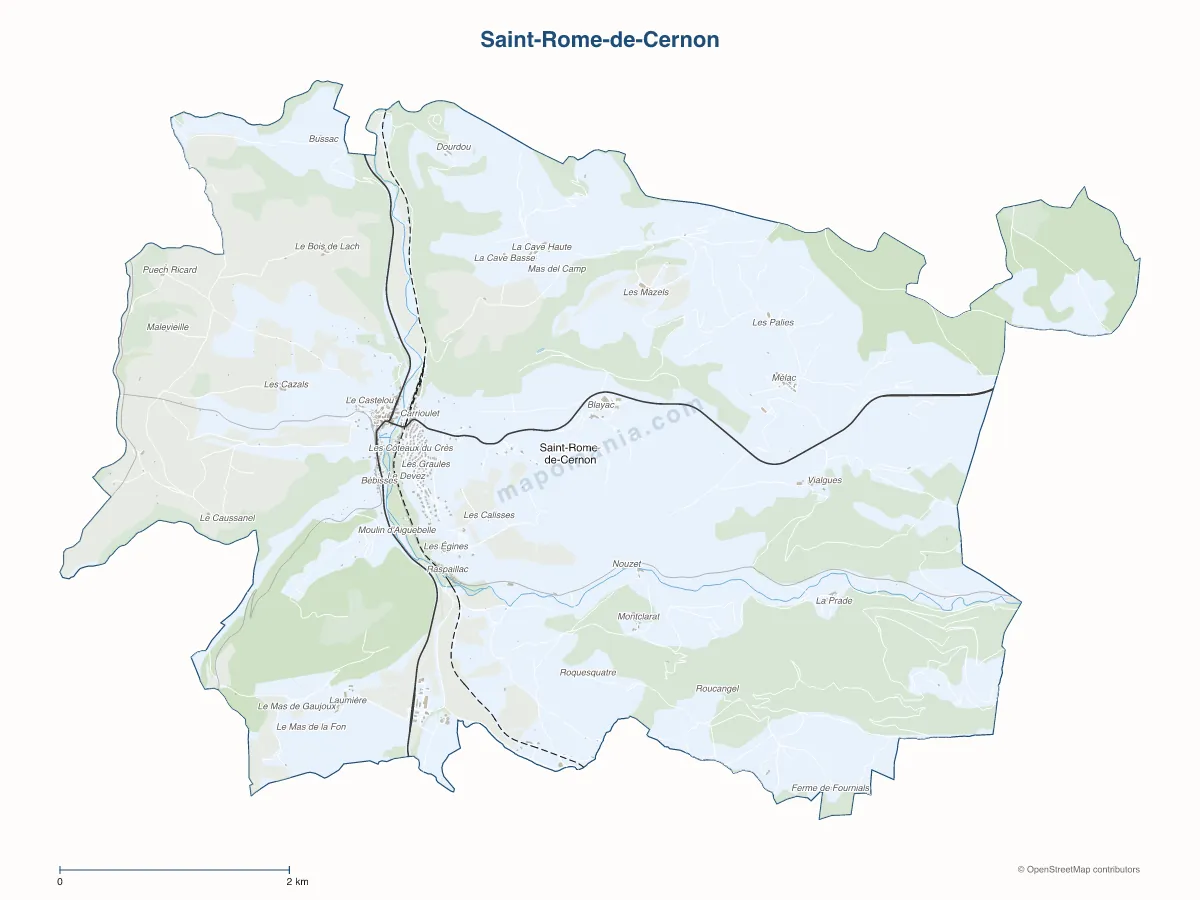 Carte de Saint-Rome-de-Cernon à personnaliser
