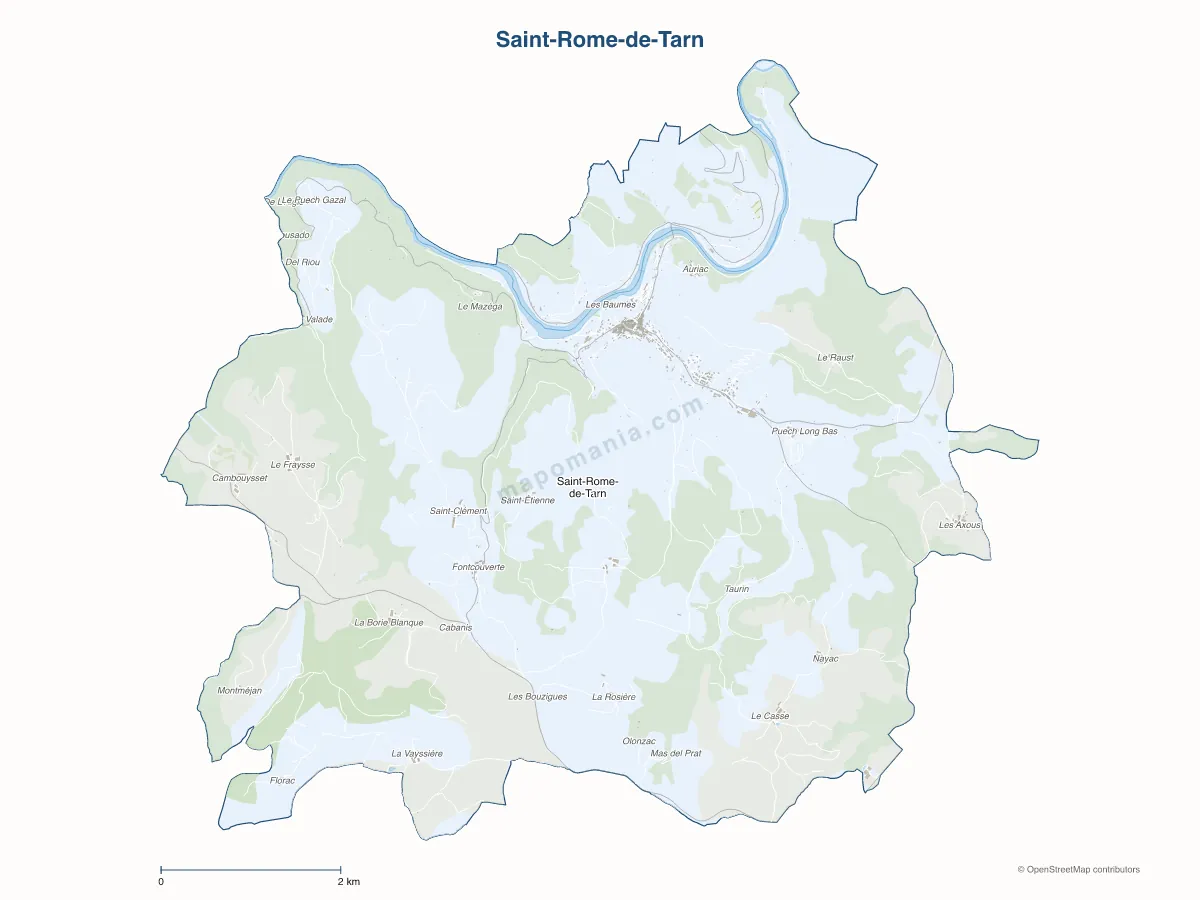 Carte de Saint-Rome-de-Tarn à personnaliser