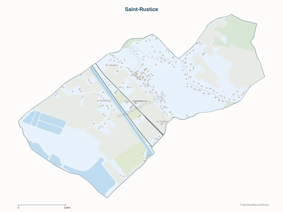 Carte de Saint-Rustice à personnaliser
