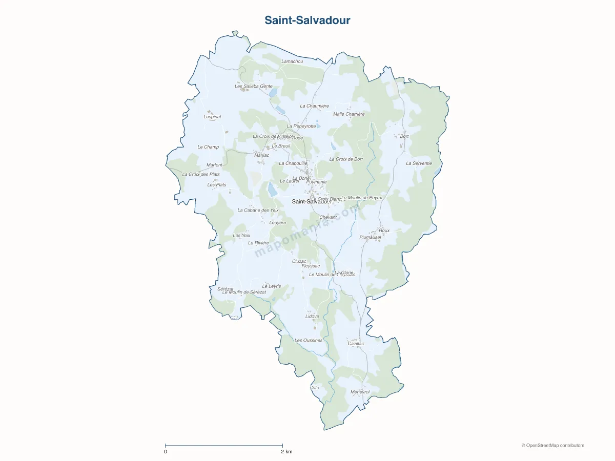 Carte de Saint-Salvadour à personnaliser