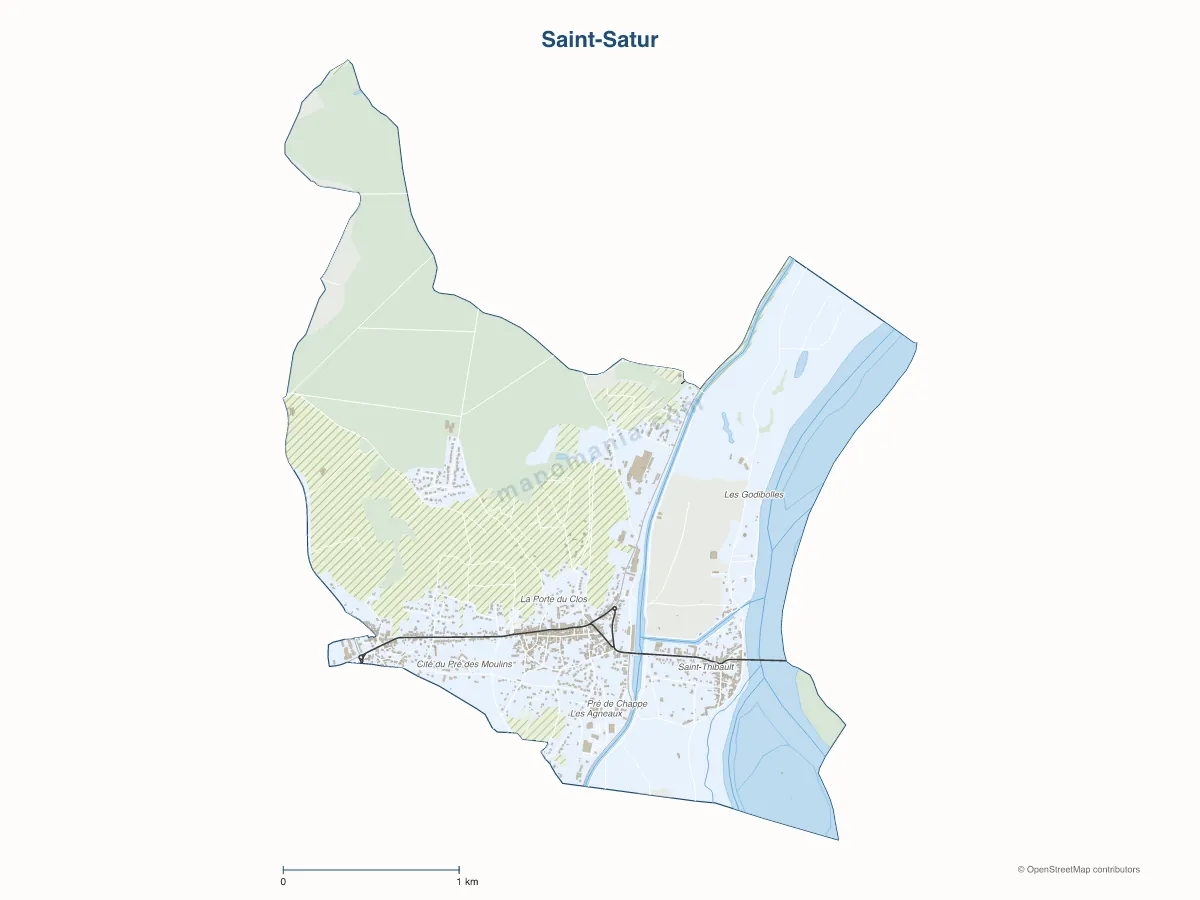 Carte de Saint-Satur à personnaliser