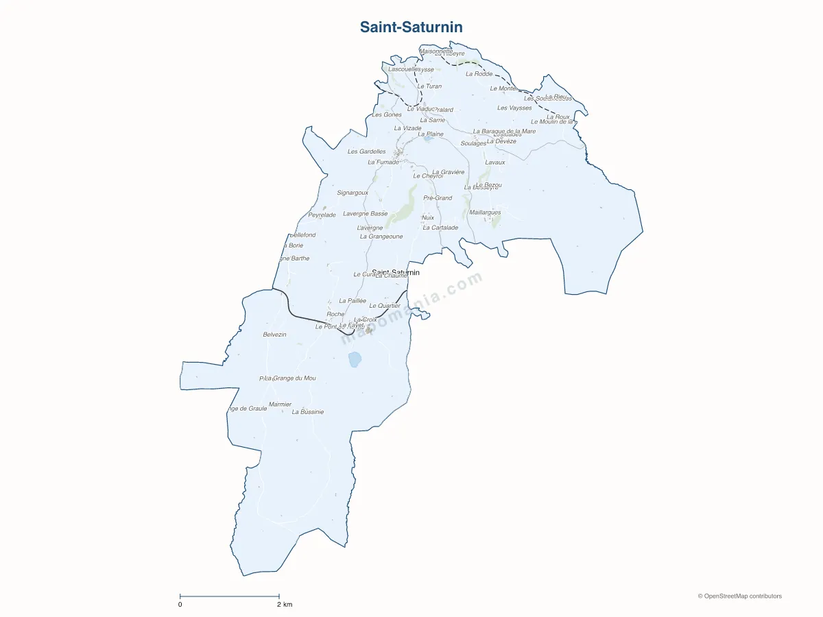 Carte de Saint-Saturnin à personnaliser