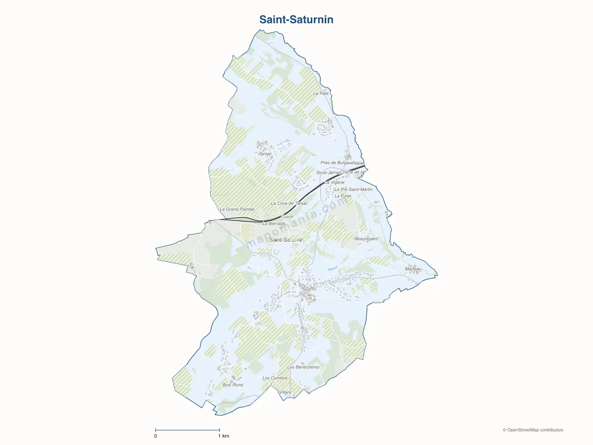 Carte de Saint-Saturnin à personnaliser
