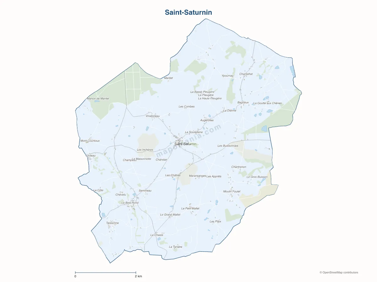 Carte de Saint-Saturnin à personnaliser