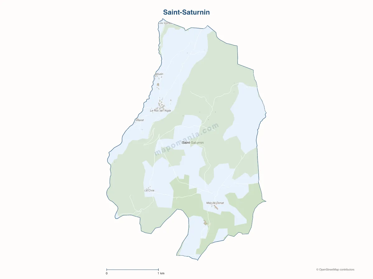 Carte de Saint-Saturnin à personnaliser
