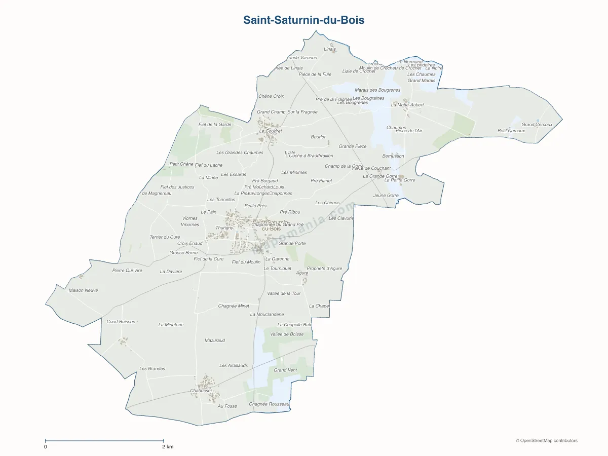 Carte de Saint-Saturnin-du-Bois à personnaliser