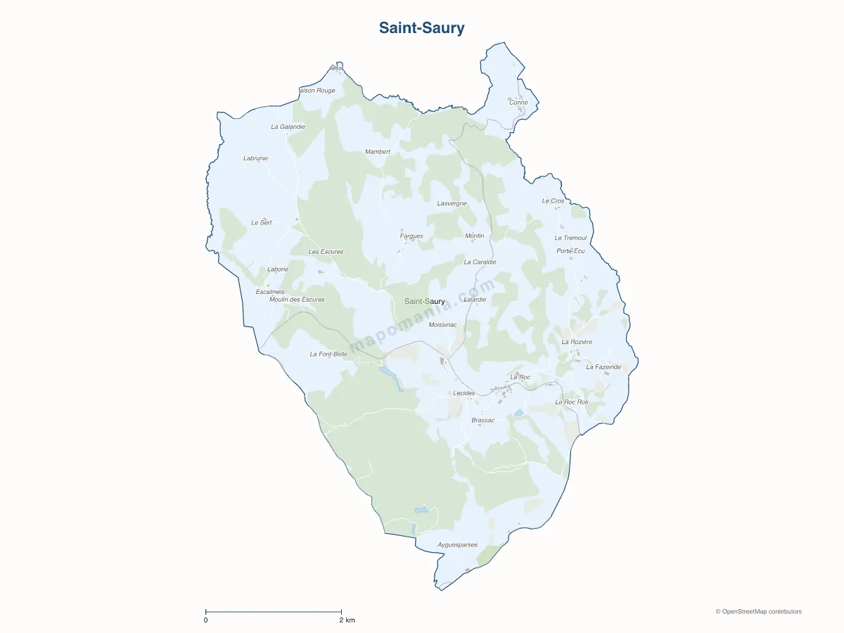 Carte de Saint-Saury à personnaliser