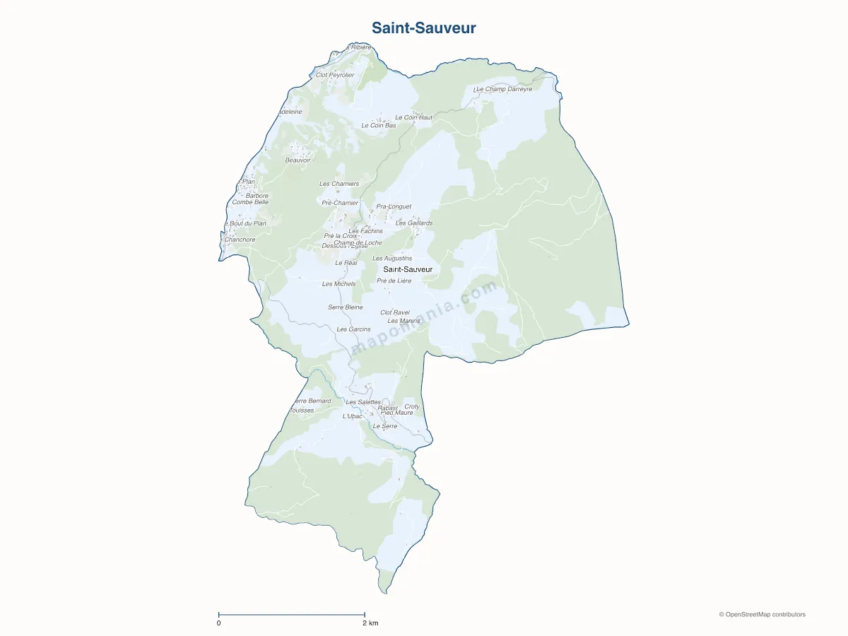 Carte de Saint-Sauveur à personnaliser
