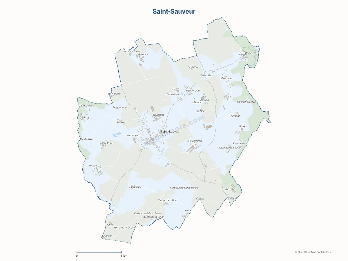 Carte de Saint-Sauveur à personnaliser