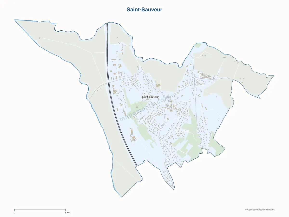 Carte de Saint-Sauveur à personnaliser