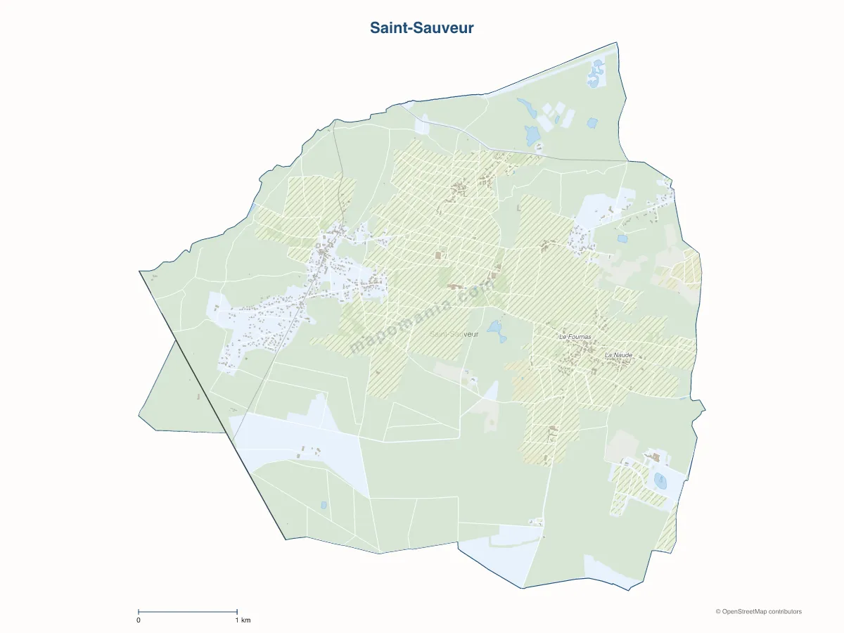 Carte de Saint-Sauveur à personnaliser