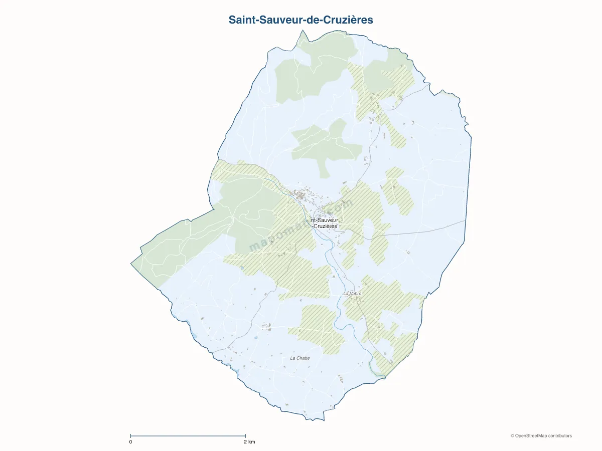 Carte de Saint-Sauveur-de-Cruzières à personnaliser