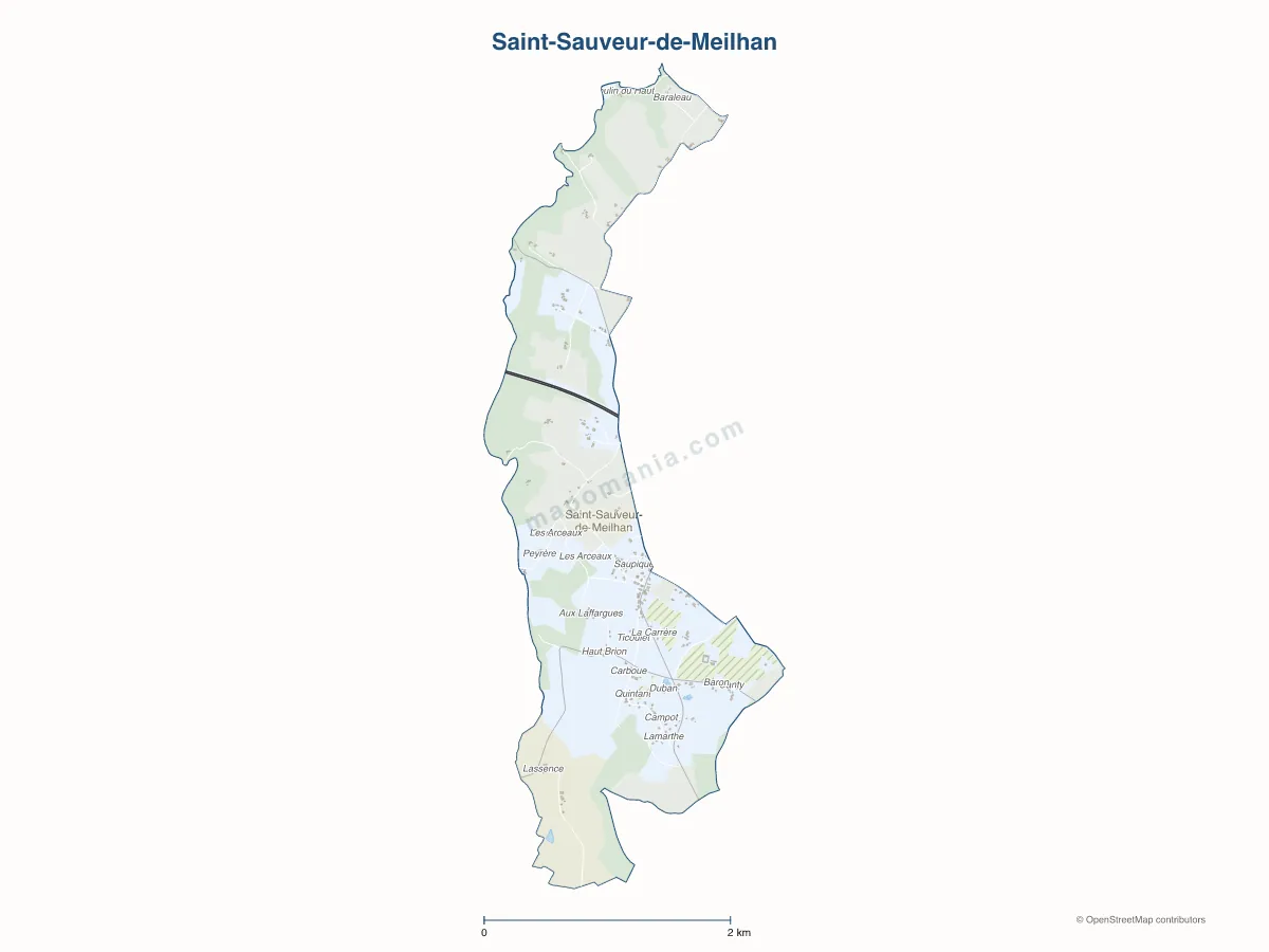 Carte de Saint-Sauveur-de-Meilhan à personnaliser