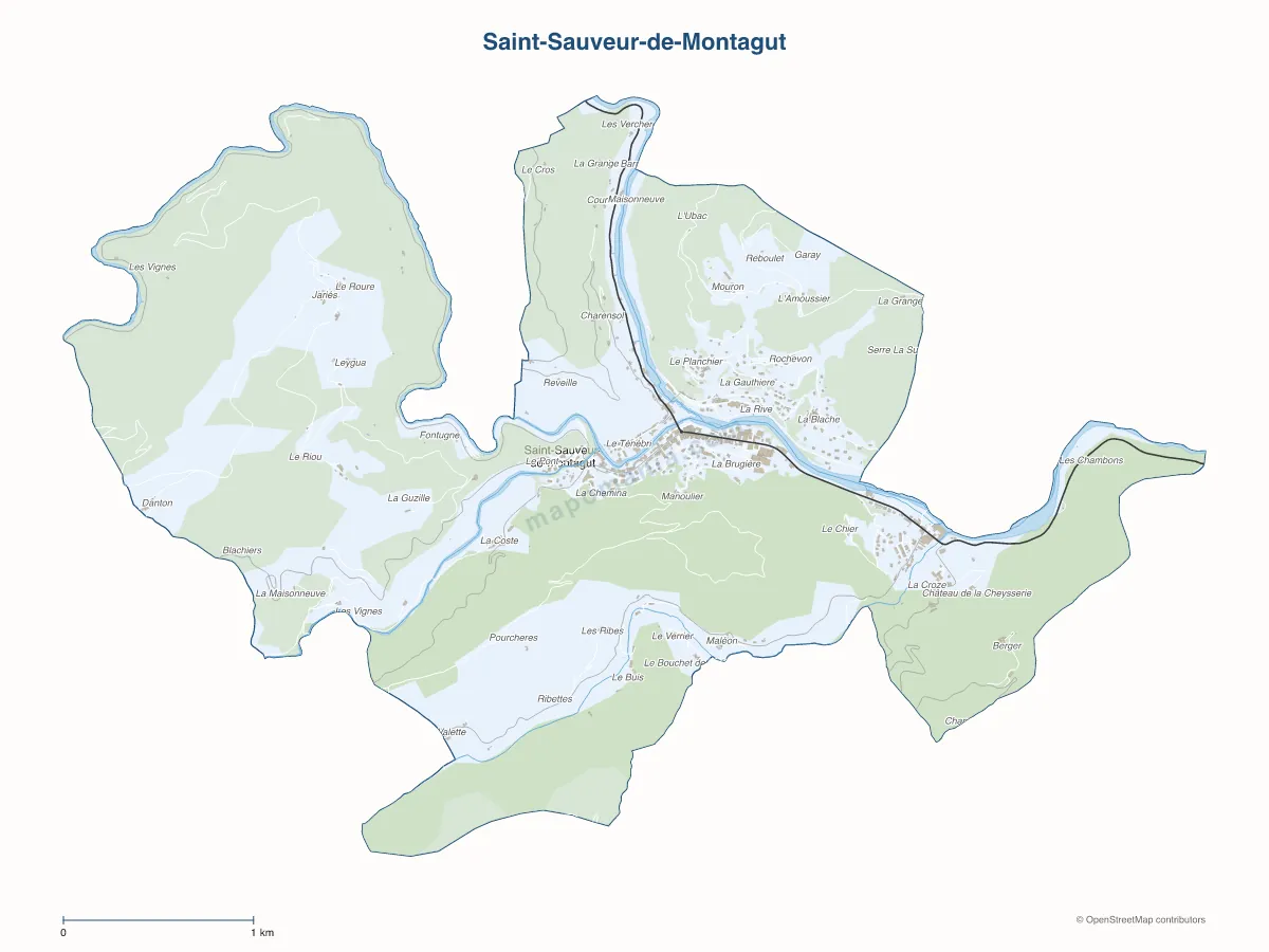 Carte de Saint-Sauveur-de-Montagut à personnaliser