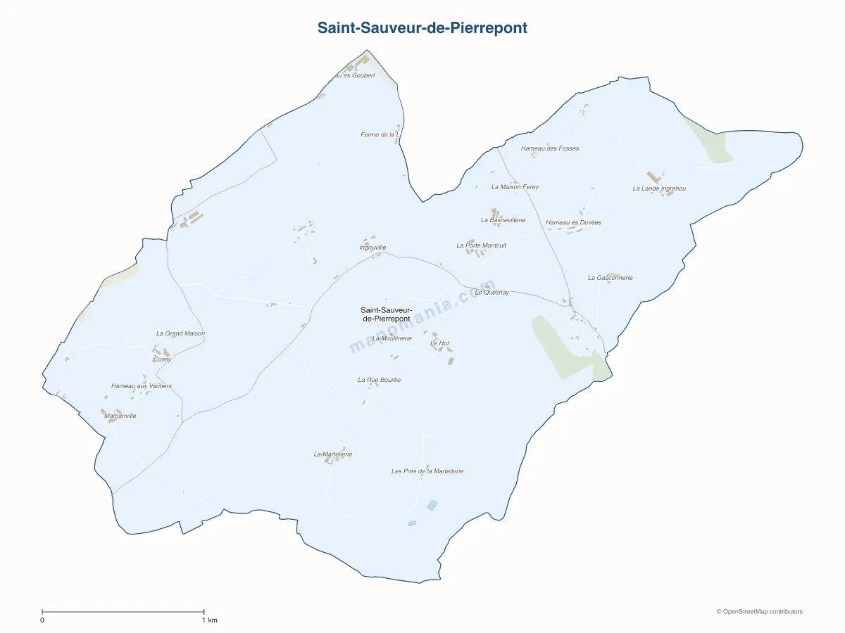 Carte de Saint-Sauveur-de-Pierrepont à personnaliser