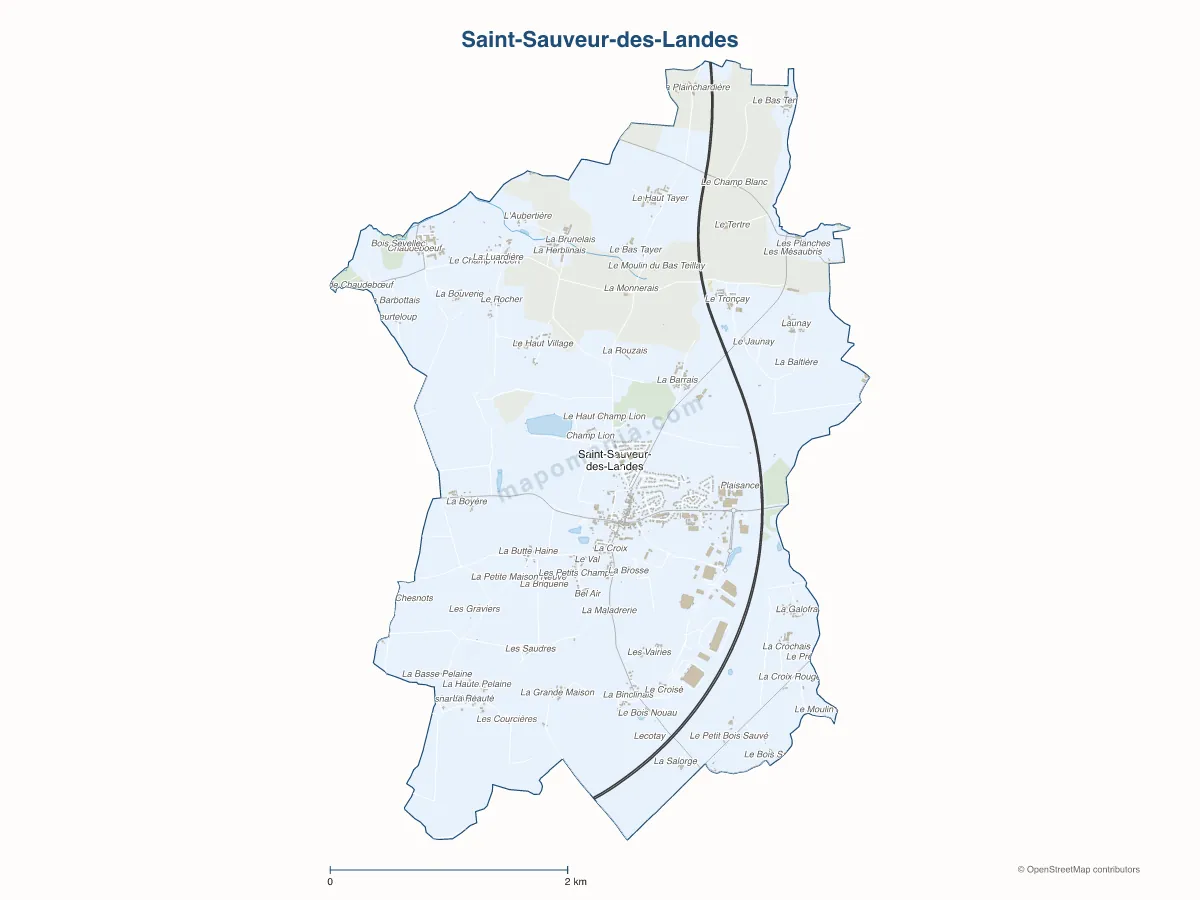 Carte de Saint-Sauveur-des-Landes à personnaliser