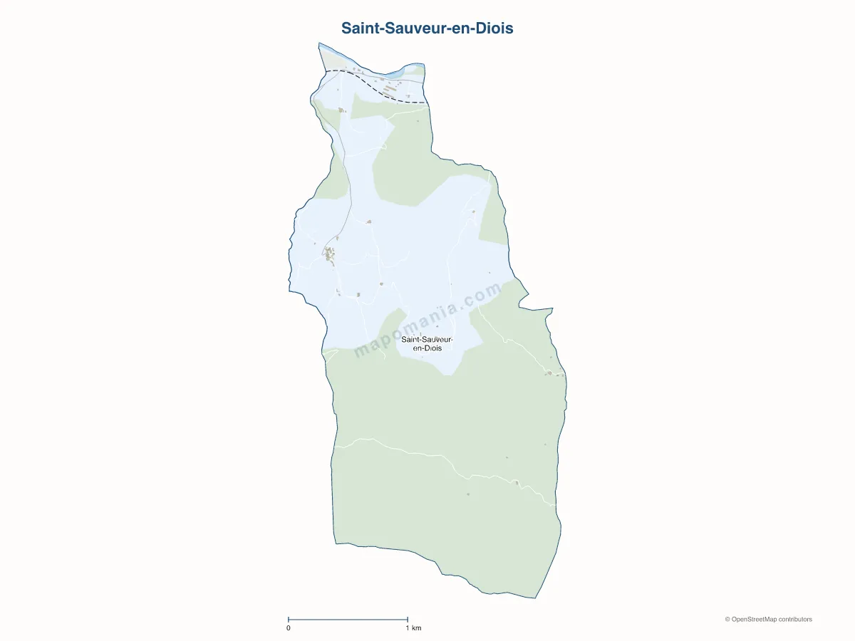 Carte de Saint-Sauveur-en-Diois à personnaliser