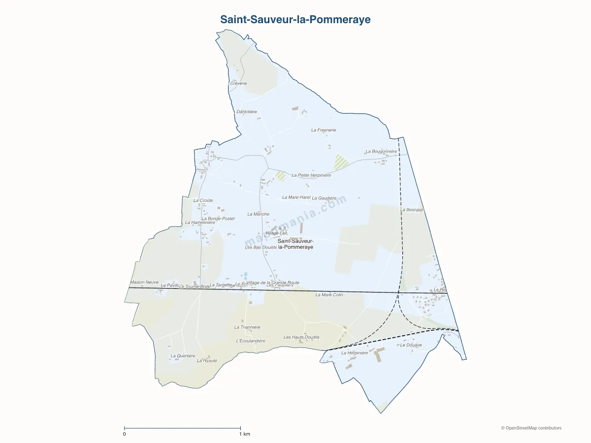 Carte de Saint-Sauveur-la-Pommeraye à personnaliser