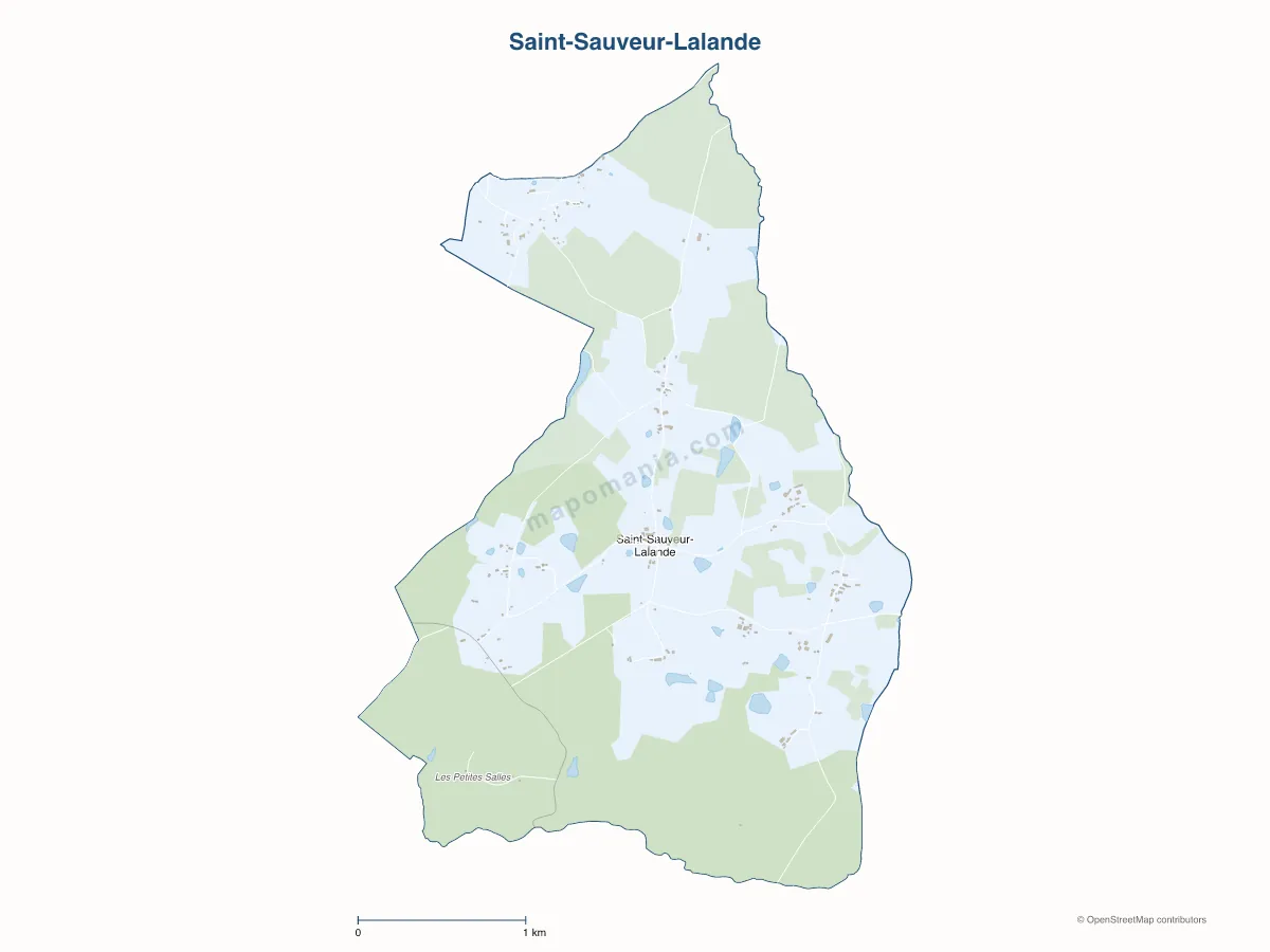 Carte de Saint-Sauveur-Lalande à personnaliser