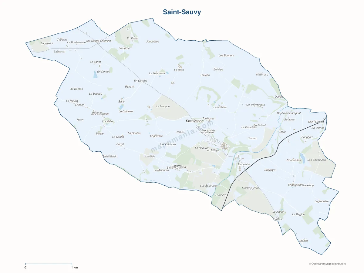 Carte de Saint-Sauvy à personnaliser