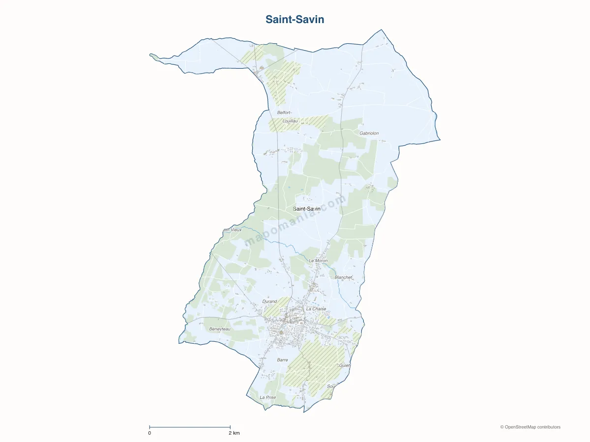 Carte de Saint-Savin à personnaliser