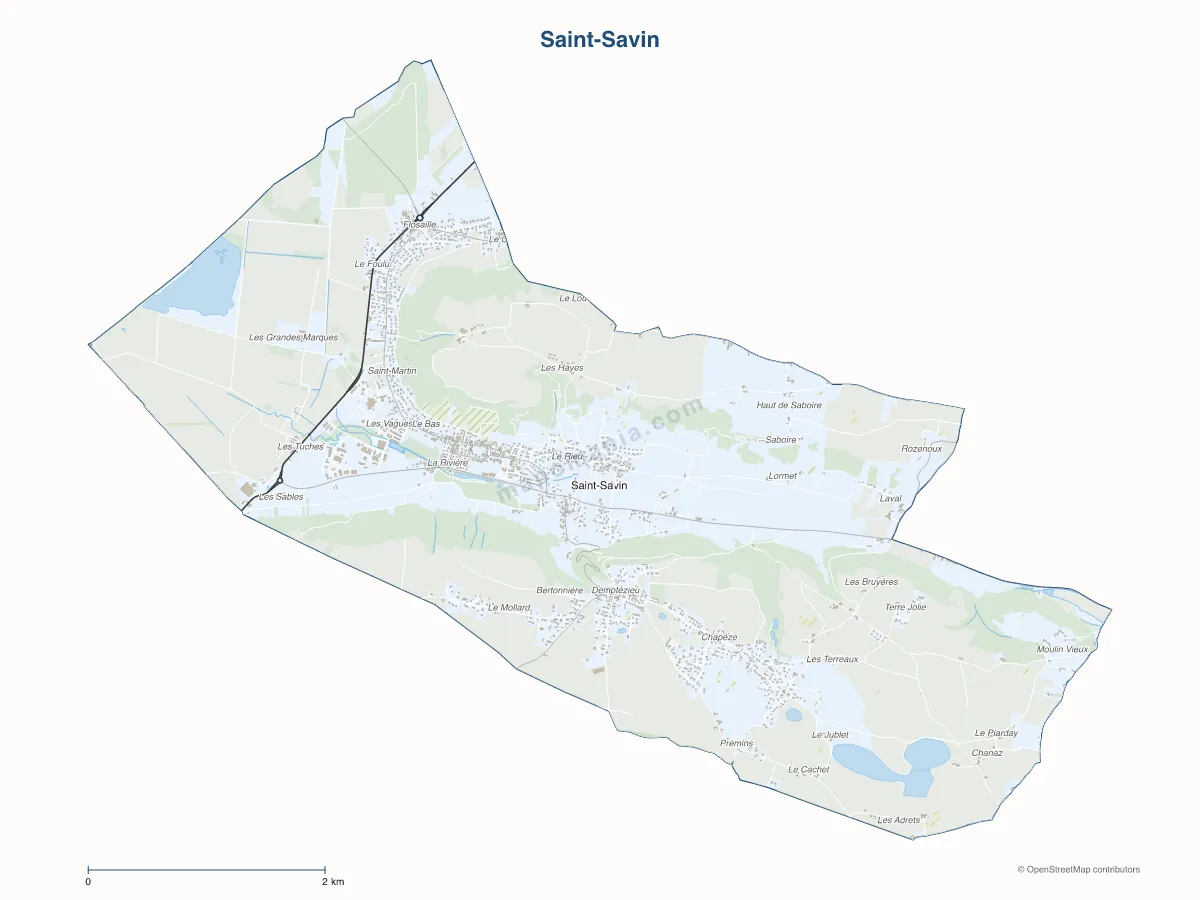 Carte de Saint-Savin à personnaliser