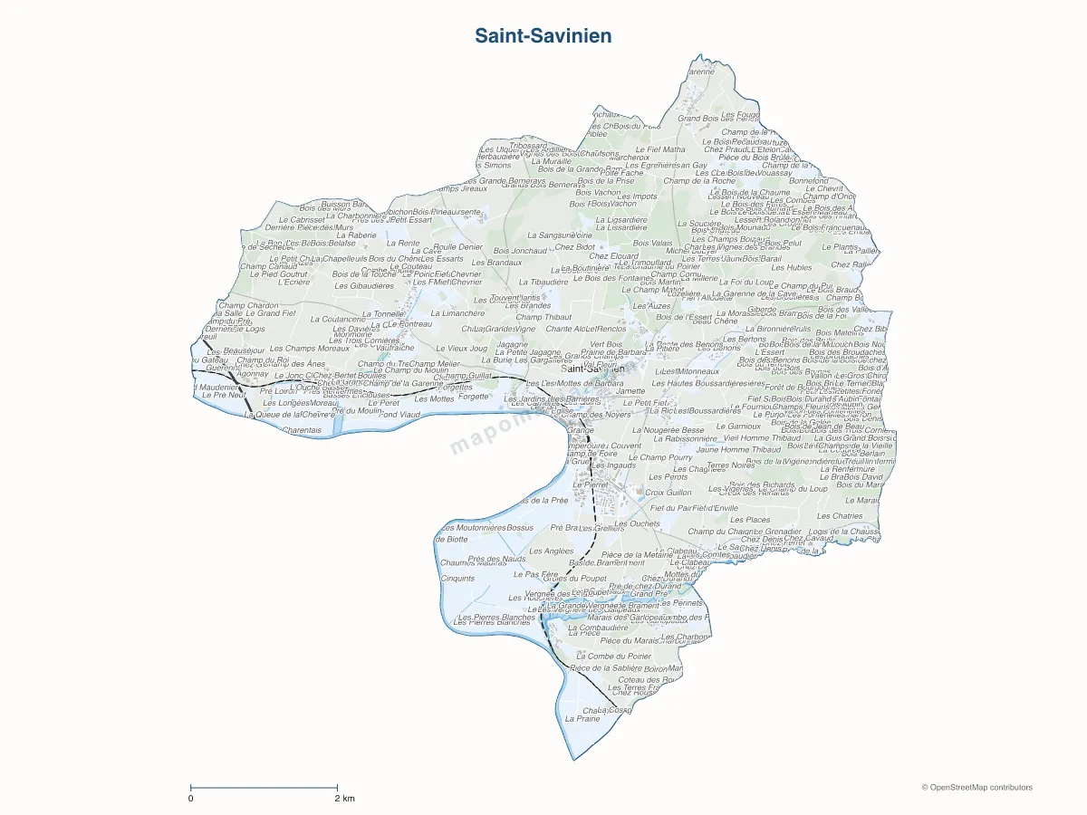 Carte de Saint-Savinien à personnaliser