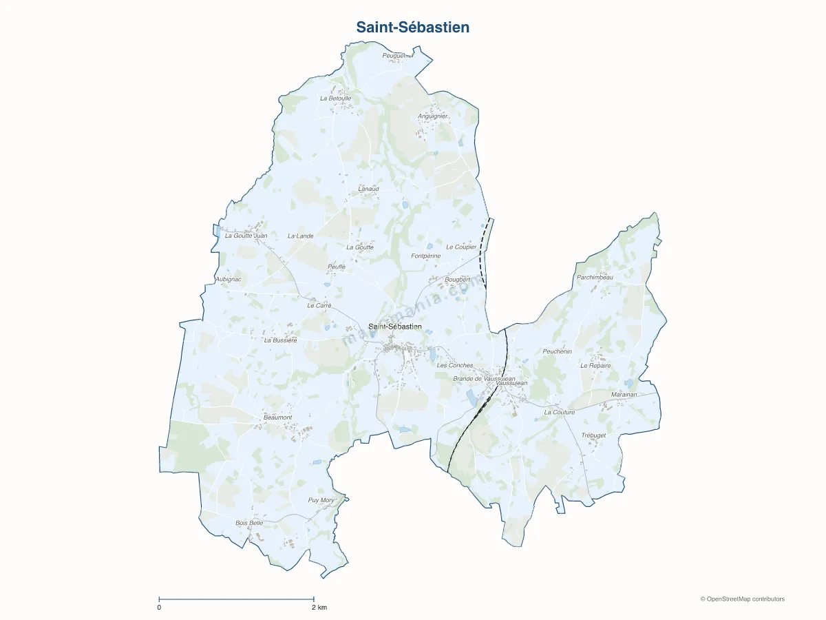 Carte de Saint-Sébastien à personnaliser