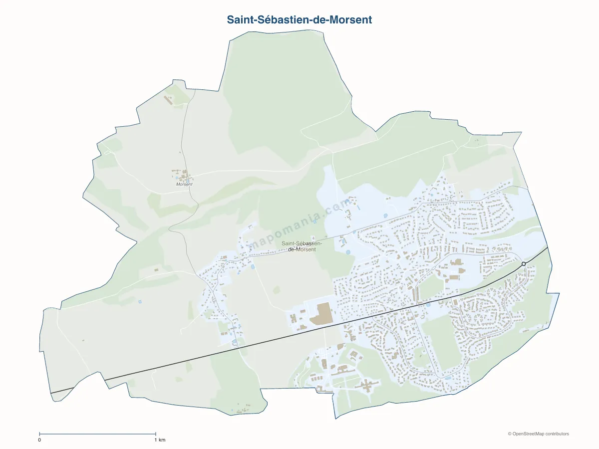 Carte de Saint-Sébastien-de-Morsent à personnaliser