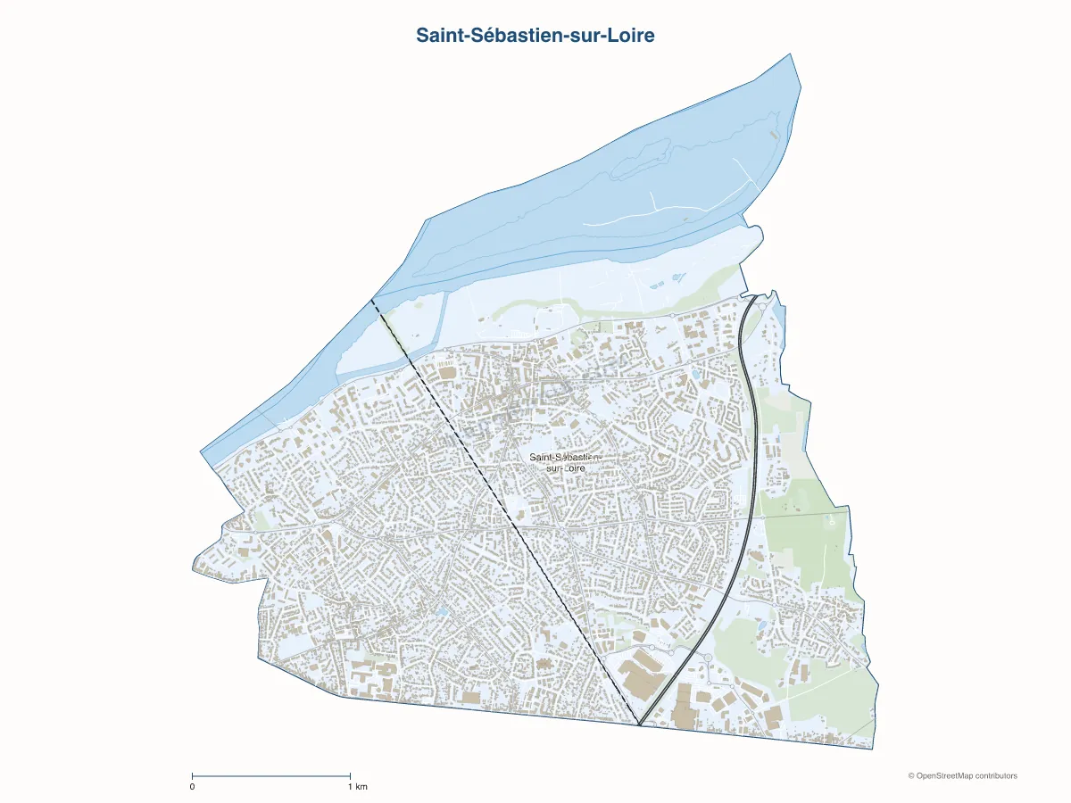 Carte de Saint-Sébastien-sur-Loire à personnaliser