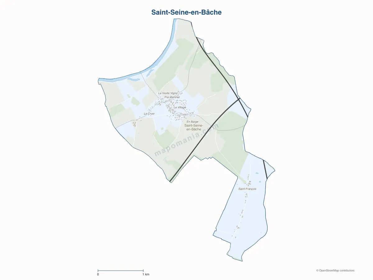 Carte de Saint-Seine-en-Bâche à personnaliser