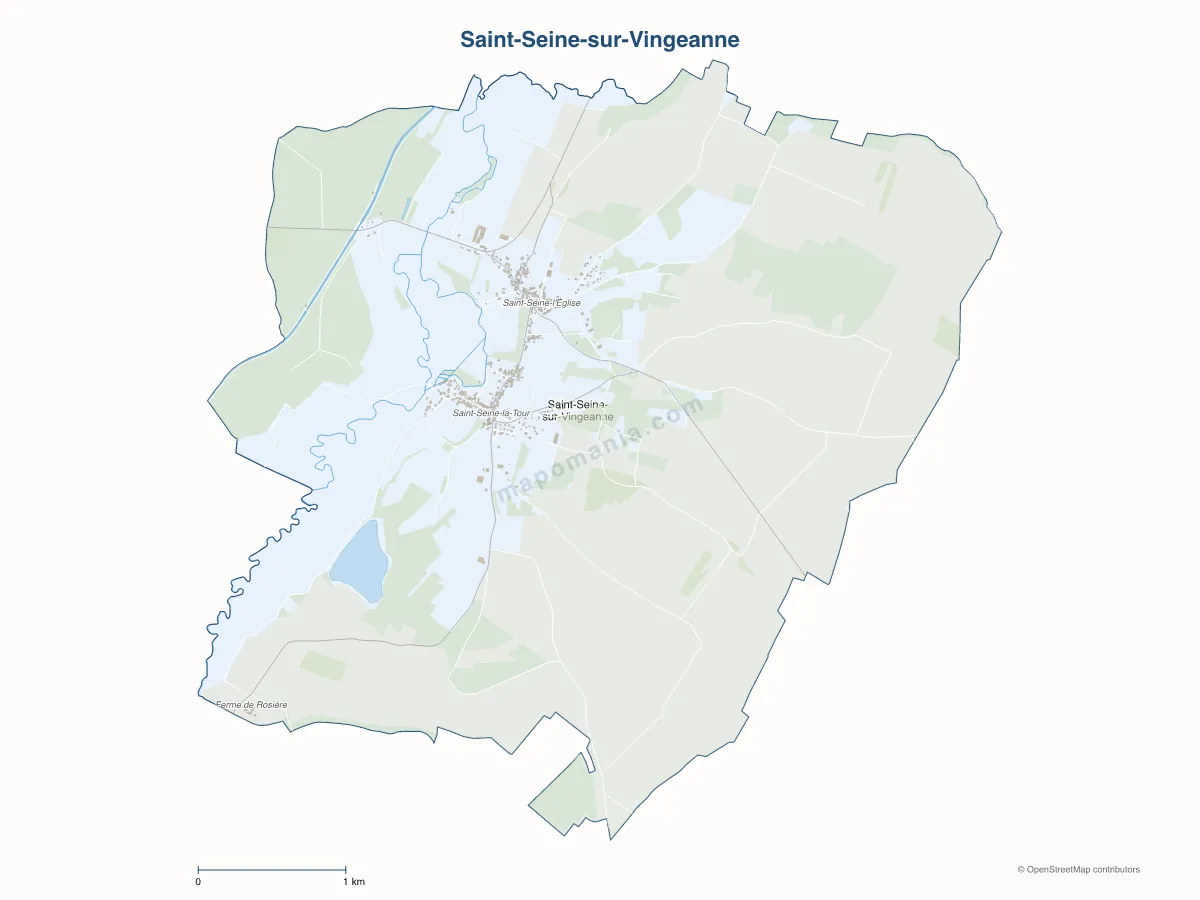 Carte de Saint-Seine-sur-Vingeanne à personnaliser