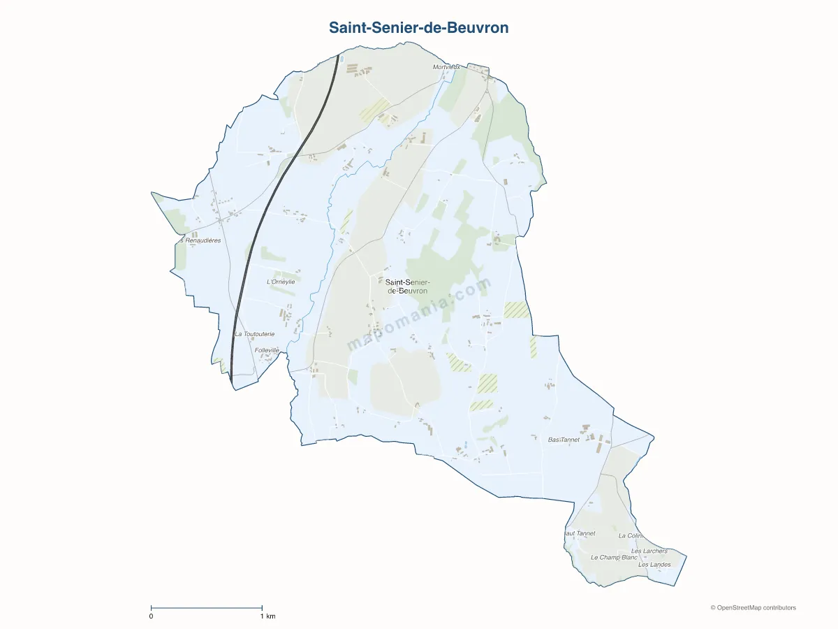 Carte de Saint-Senier-de-Beuvron à personnaliser