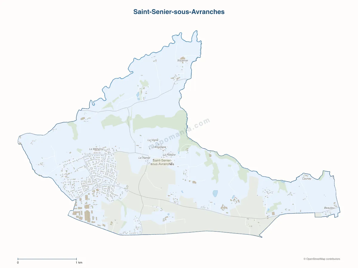 Carte de Saint-Senier-sous-Avranches à personnaliser
