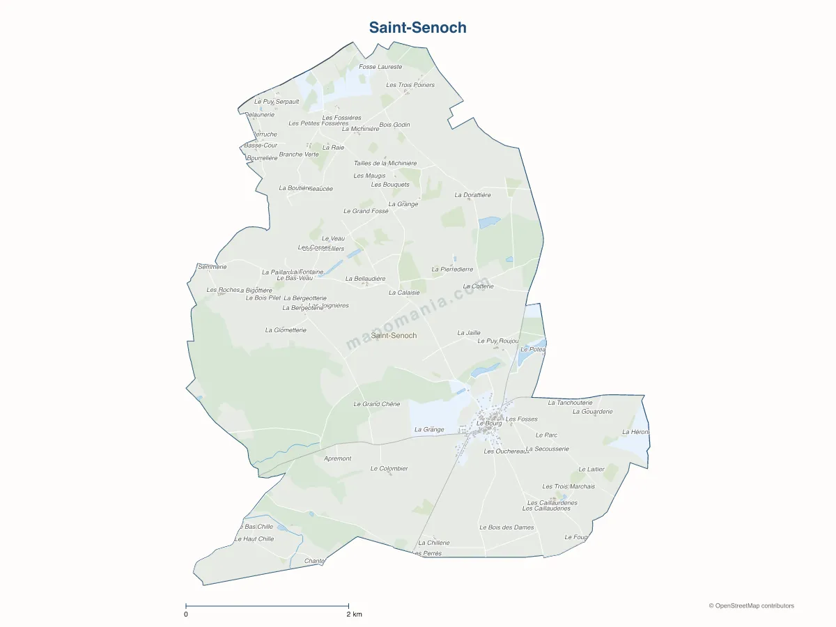 Carte de Saint-Senoch à personnaliser