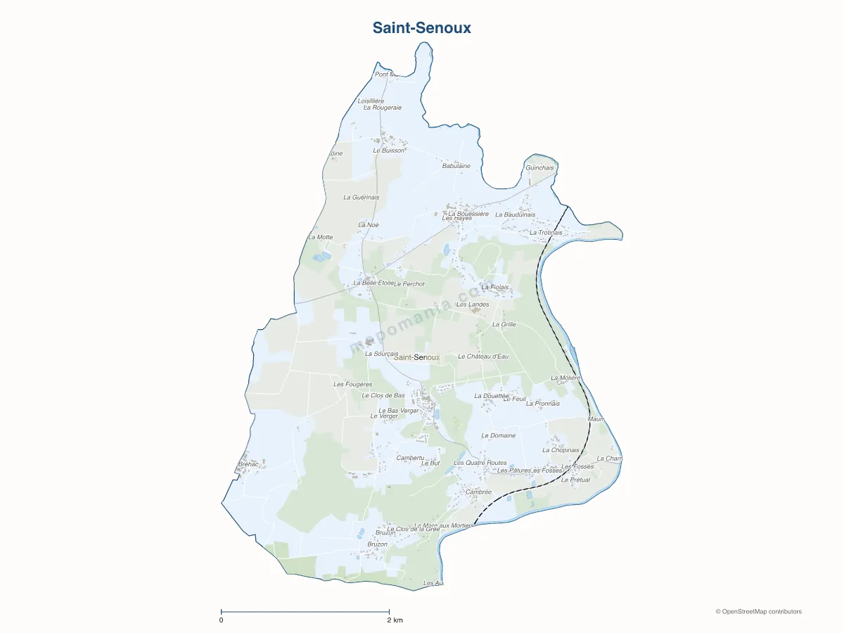 Carte de Saint-Senoux à personnaliser