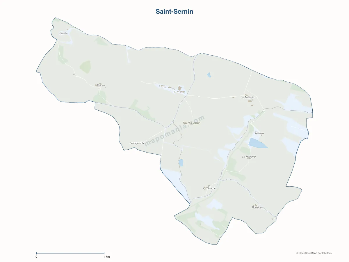 Carte de Saint-Sernin à personnaliser
