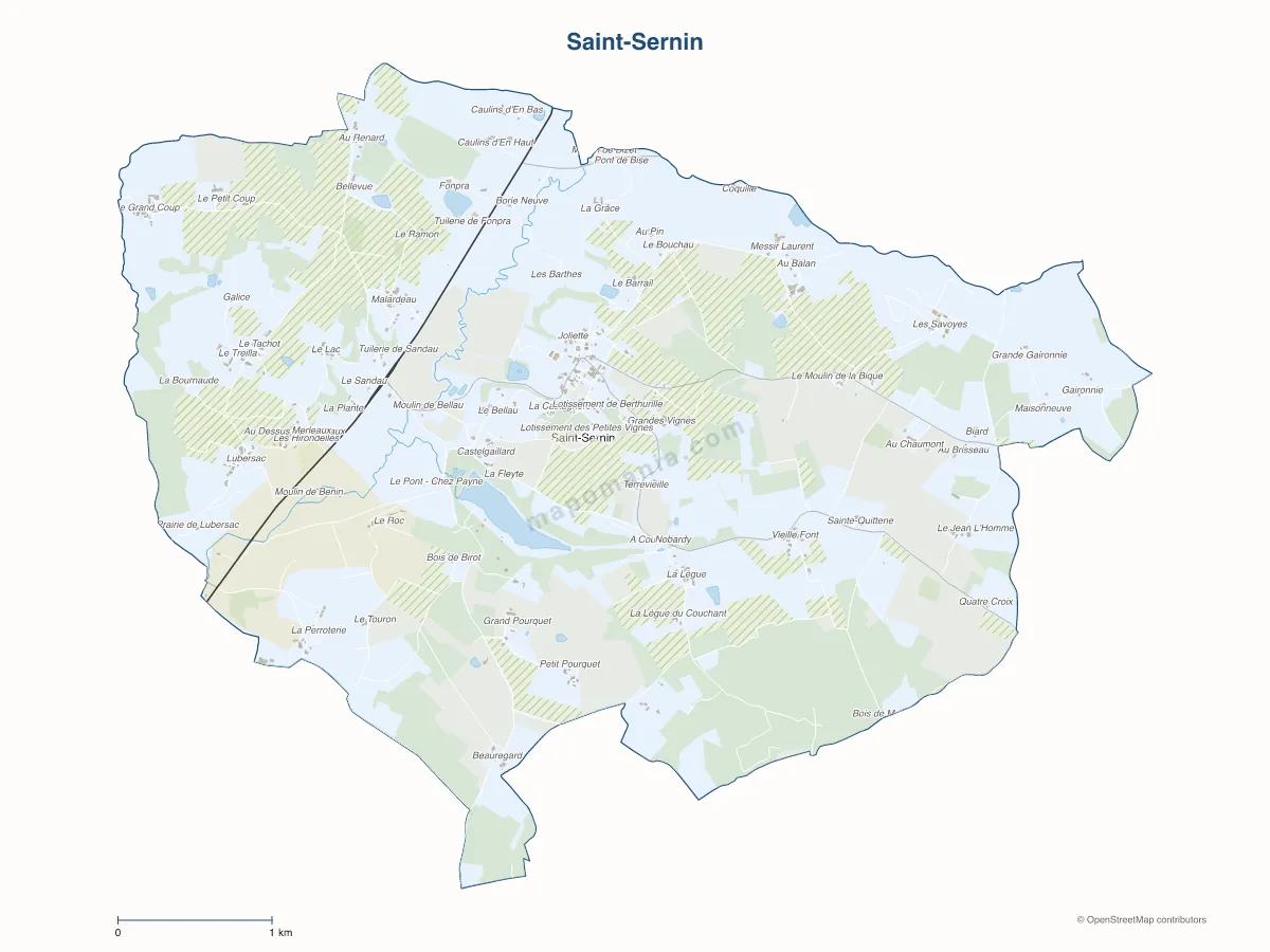 Carte de Saint-Sernin à personnaliser