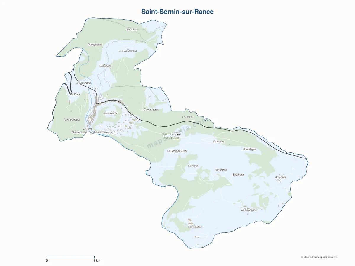 Carte de Saint-Sernin-sur-Rance à personnaliser