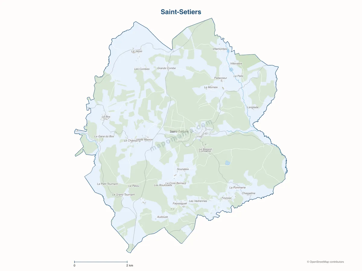 Carte de Saint-Setiers à personnaliser